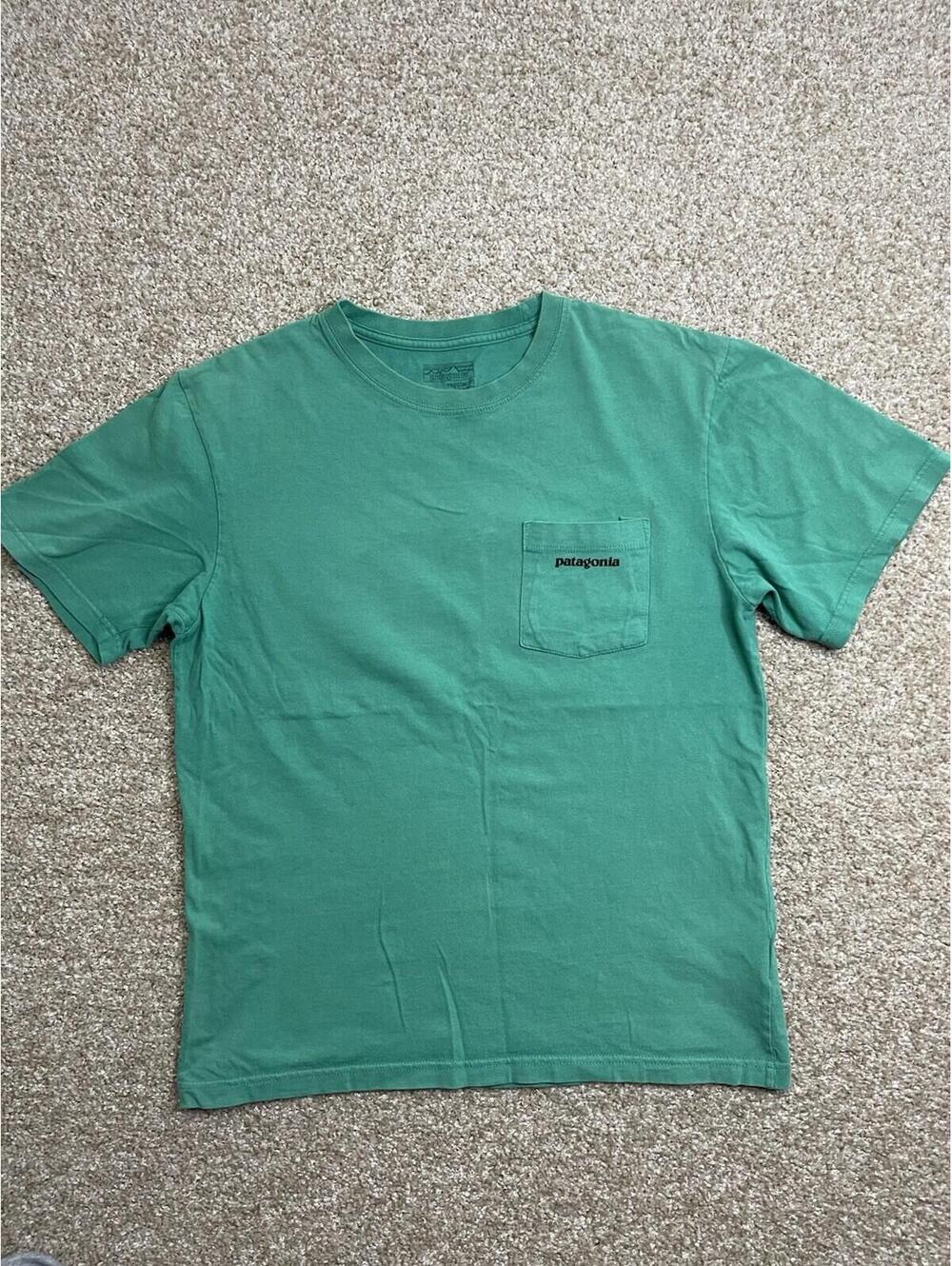 Patagonia T Shirt Adult Medium Green Short Sleeve Double Sided